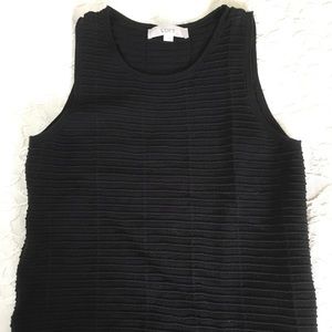 ANN TAYLOR LOFT Black Ribbed Sleeveless Top Size S